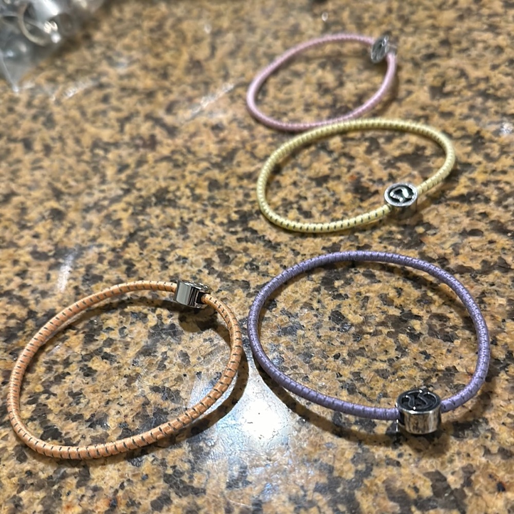 Lululemon Athletica Hair Ties - Pink, Yellow, Tan, Purple - Picture 1 of 1